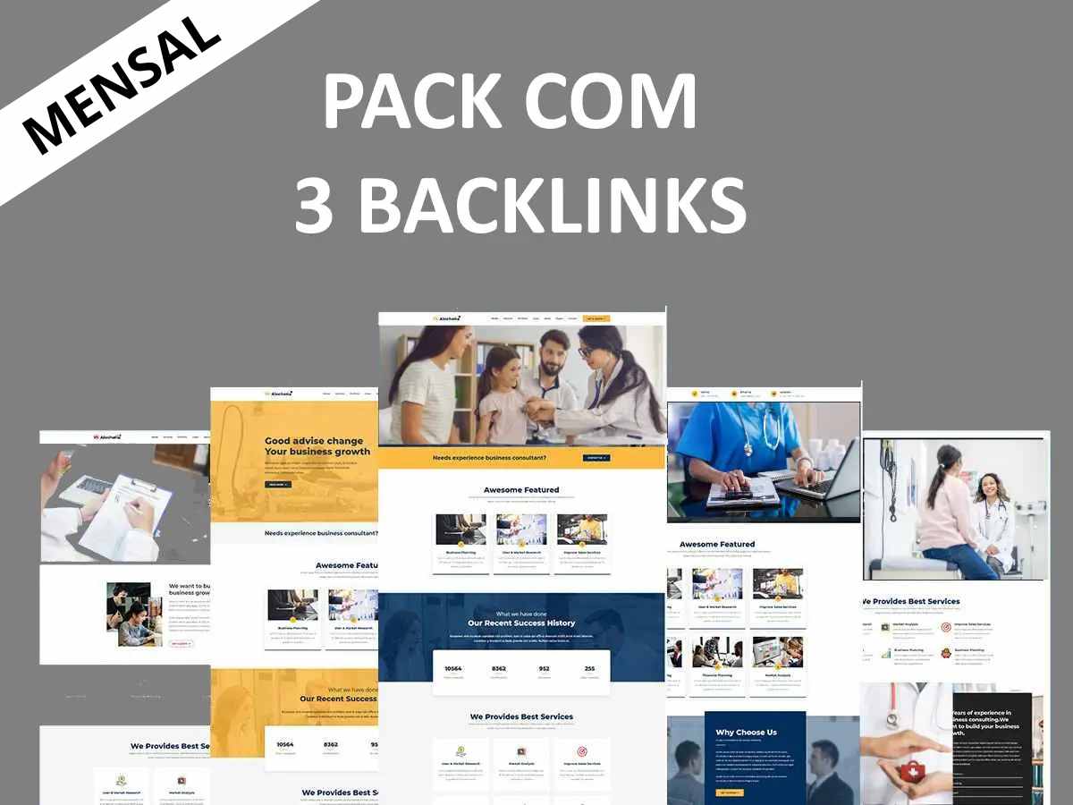 Comprar BackLinks Pack com 3 Mensal